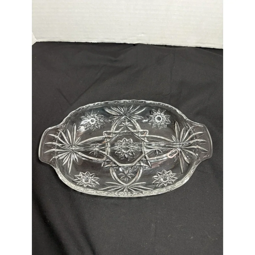 Vintage Anchor‎ Hocking Star of David Divided Relish Dish